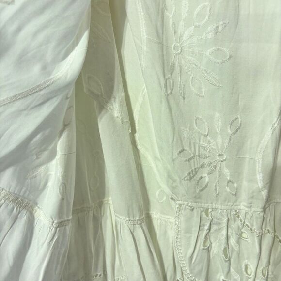 Beyond The Radar Women's Eyelet Midi Wrap Skirt White Large Unlined Embroidery - Picture 12 of 15